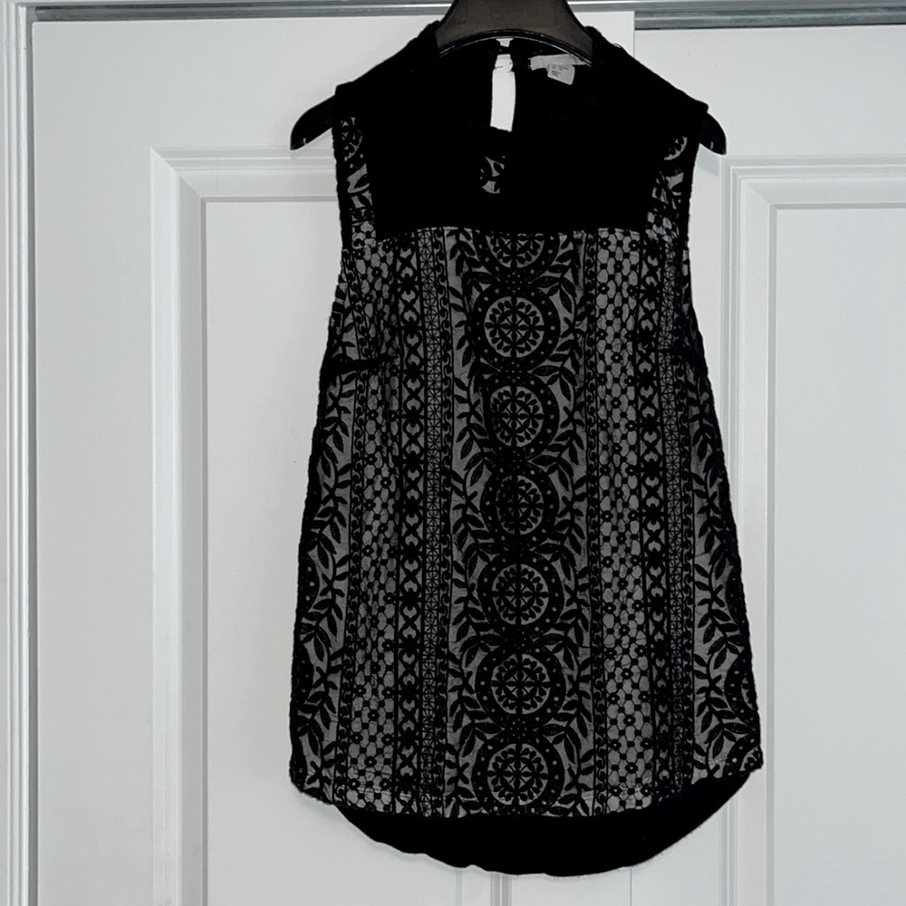 H&M Black and Gray Patterned Blouse
